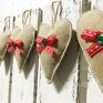 pomysły na prezenty na święta ozdoby choinkowe serduszka lniane pierniczki - bombki świąteczne