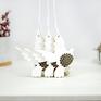 prezent święta białe 3 choinkowe - modern ozdoby dekoracje świąteczne ceramiczne ptaszki