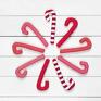Myk studio pomysł na świąteczne prezenty laska cukrowa ozdoba choinkowa biało czerwona - 3 bawełniane