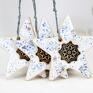 Fingers Art pomysł na upominek białe ceramiczne gwiazdki - śnieg choinkowe ozdoby świąteczne