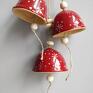 pomysł co pod choinkę Zestaw trzech dzwoneczków ceramicznych №5 - Ręcznie wykonane dekoracje ozdoby świąteczne