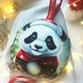 Made by langer upominek na święta zestaw 4 bombek dekoracje świąteczne panda bombki