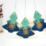 upominek na święta 3 ceramiczne choinki świąteczne - boho dekoracje choinkowe