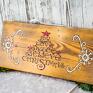 pomysł na prezent pod choinkę obraz na drewnie - z napisów christmas