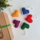 Kolorowe serca - zawieszki choinkowe handmade (komplet 5 szt.)