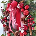 Wianek świąteczny Drewniane domki