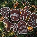 Zestaw szydełkowych pierniczków na choinkę - 6 zawieszek handmade