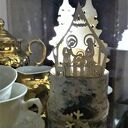 Szopka na brzozie z lampionem LED tealight - bożonarodzeniowa dekoracja