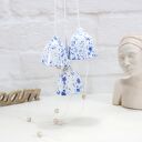 Nakrapiane dzwonki choinkowe „Szron” - ceramiczny zestaw 3 szt.