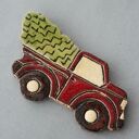 Samochód z choinką-magnes ceramiczny