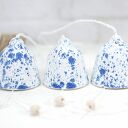 Nakrapiane dzwonki choinkowe „Szron” - ceramiczny zestaw 3 szt.
