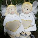 Razem czy osobno - aniołki na prezent, na szczęcie, z masy solnej, rękodzieło