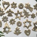 Zestaw 20 ceramicznych zawieszek świątecznych na choinkę