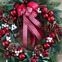 Wianek świąteczny Drewniane domki