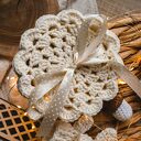 Zestaw świątecznych ozdób handmade na choinkę i pod kubek (ecru)