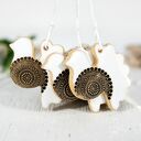 Zestaw 3 ceramicznych ptaszków choinkowych - hygge (białe, do zawieszenia)