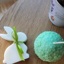 Zestaw świec sojowych na Wielkanoc: zajączek i duże jajo - handmade