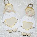 Razem czy osobno - aniołki na prezent, na szczęcie, z masy solnej