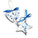 ceramiczne serduszko:: white & blue