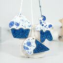 Ceramiczne ozdoby choinkowe - piernikowy ludzik, ciasto, lód