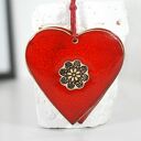 Duże ceramiczne serce 'lawa' - ozdoba wisząca na prezent i choinkę (Fingers Art)
