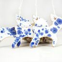 Nakrapiane reniferki świąteczne - zestaw 3 ceramicznych ozdób do zawieszenia 