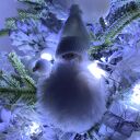 Choinka z szyszek biała, z makoszkami. Dekoracja na Boże Narodzenie LED