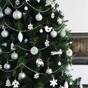 Zawieszki świąteczne ceramiczne - zestaw 4 ozdób w bieli i beżu