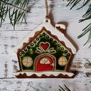 Świąteczny domek z piernika - ceramiczna zawieszka