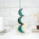 Ceramiczne księżyce - turkusowe ozdoby choinkowe (zestaw 3 sztuk)