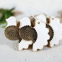 3 ceramiczne ptaszki choinkowe - hygge
