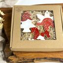 Zestaw zawieszek ceramicznych, zawieszki świąteczne biało czerwone - 3 el