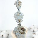 Zimowe Liście - zestaw 3 ręcznie robionych ceramicznych ozdób choinkowych