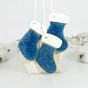 Ręcznie wykonane ceramiczne skarpety świąteczne - ozdoby choinkowe