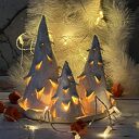 Białe choinki latarenki zestaw