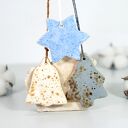 Zestaw ceramicznych ozdób choinkowych
