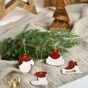 Zestaw zawieszek choinkowych - 4 szt. (ceramiczne ozdoby świąteczne)
