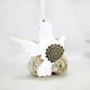 3 duże ceramiczne ptaszki na choinkę - śnieg