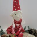 Świąteczna duża lalka szmacianka Noelka - elfka w stylu skandynawskim