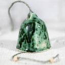 Ceramiczne dzwonki choinkowe - nakrapiana zieleń