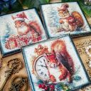 Świąteczne podkładki decoupage z wiewiórkami