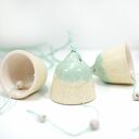 Ceramiczne dzwonki choinkowe - zestaw 3 ręcznie robionych ozdób