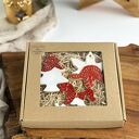 Zestaw zawieszek ceramicznych, zawieszki świąteczne biało czerwone - 3 el