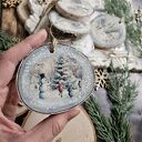 Zimowe plasterki - dekoracje choinkowe z decoupage i bałwankami