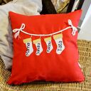 Personalizowana Poduszka Świąteczna z motywem skarpet