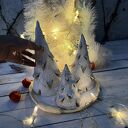 Białe choinki latarenki zestaw