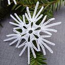 Zestaw 6 białych śnieżynek szydełkowych na choinkę (handmade)