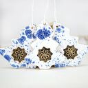 Ceramiczne ozdoby świąteczne Choinki - zima (komplet 3)