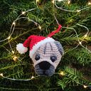 Ozdoba świąteczna w kształcie mopsa dla miłośników psów