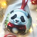 Panda bombka 12x12 cm - miękka ozdoba świąteczna